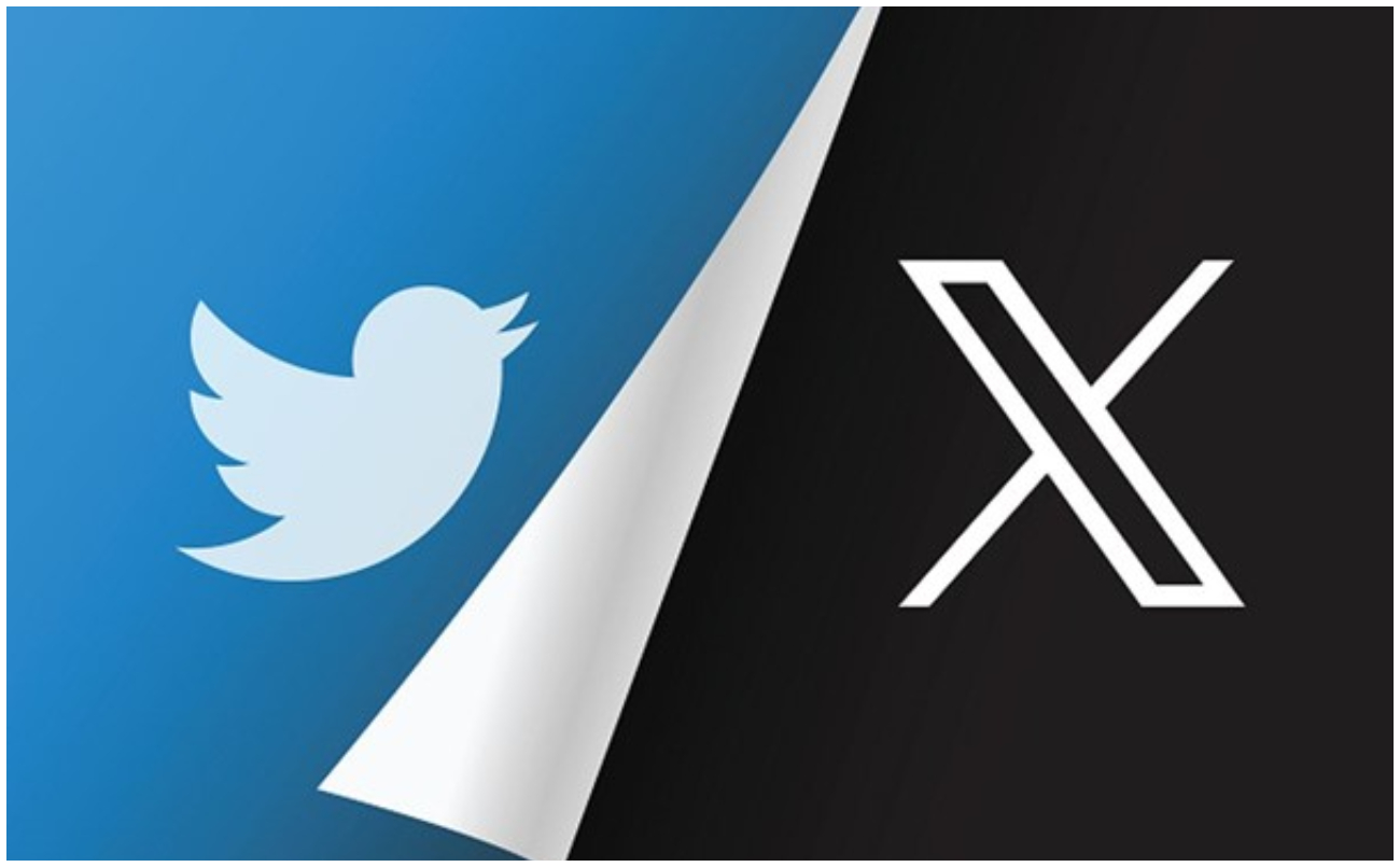 Ilustrasi pergantian logo dari Twitter menjadi X