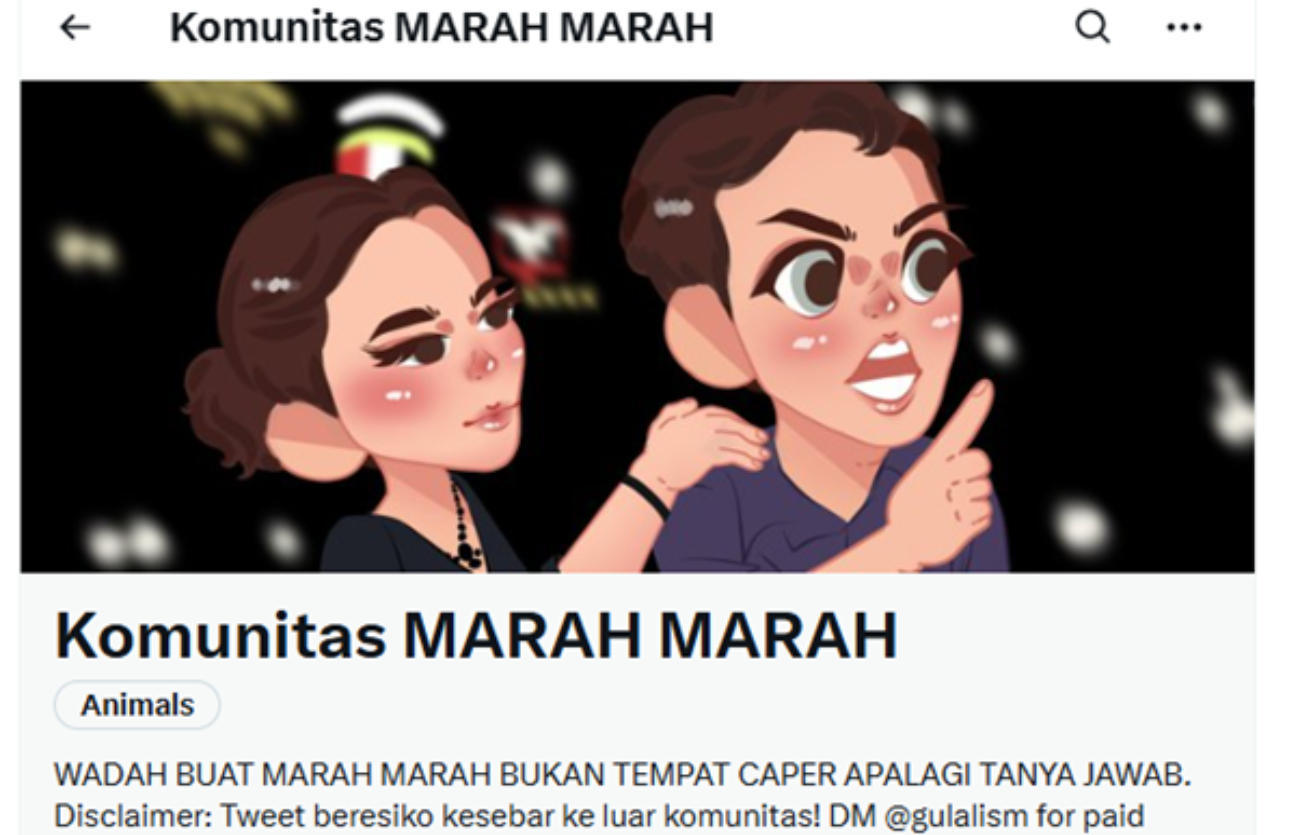 Ilustrasi - Salah satu komunitas di X dengan nama Komunitas Marah-Marah.