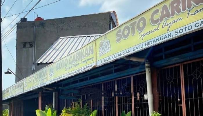 Suasana tempat Soto Carikan yang ada di Jalan Gatot Subroto No 10, Kutorejo, Jetis, Kabupaten Sukoharjo, Jawa Tengah.