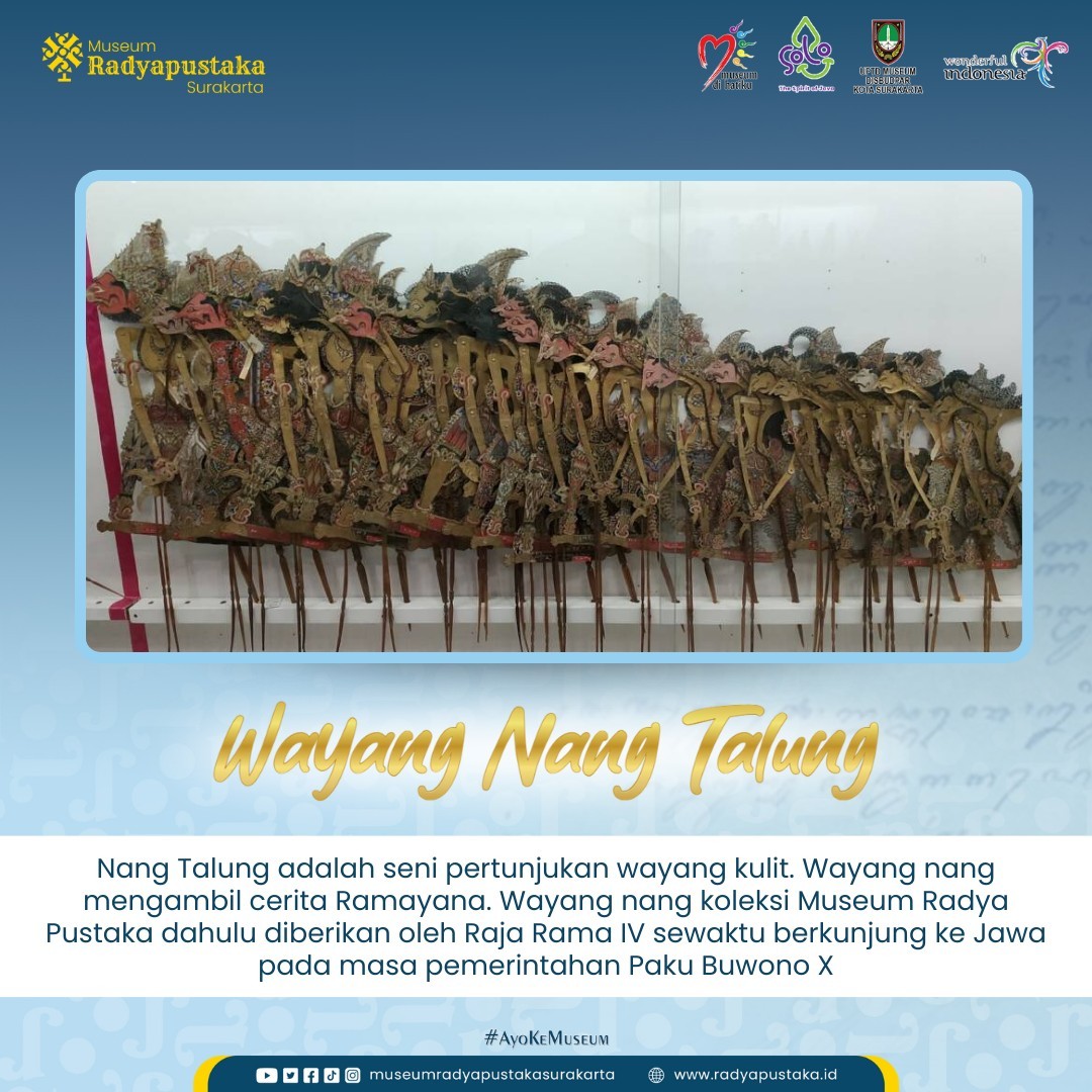Koleksi Wayang Nang Talung di Museum Radya Pustaka.