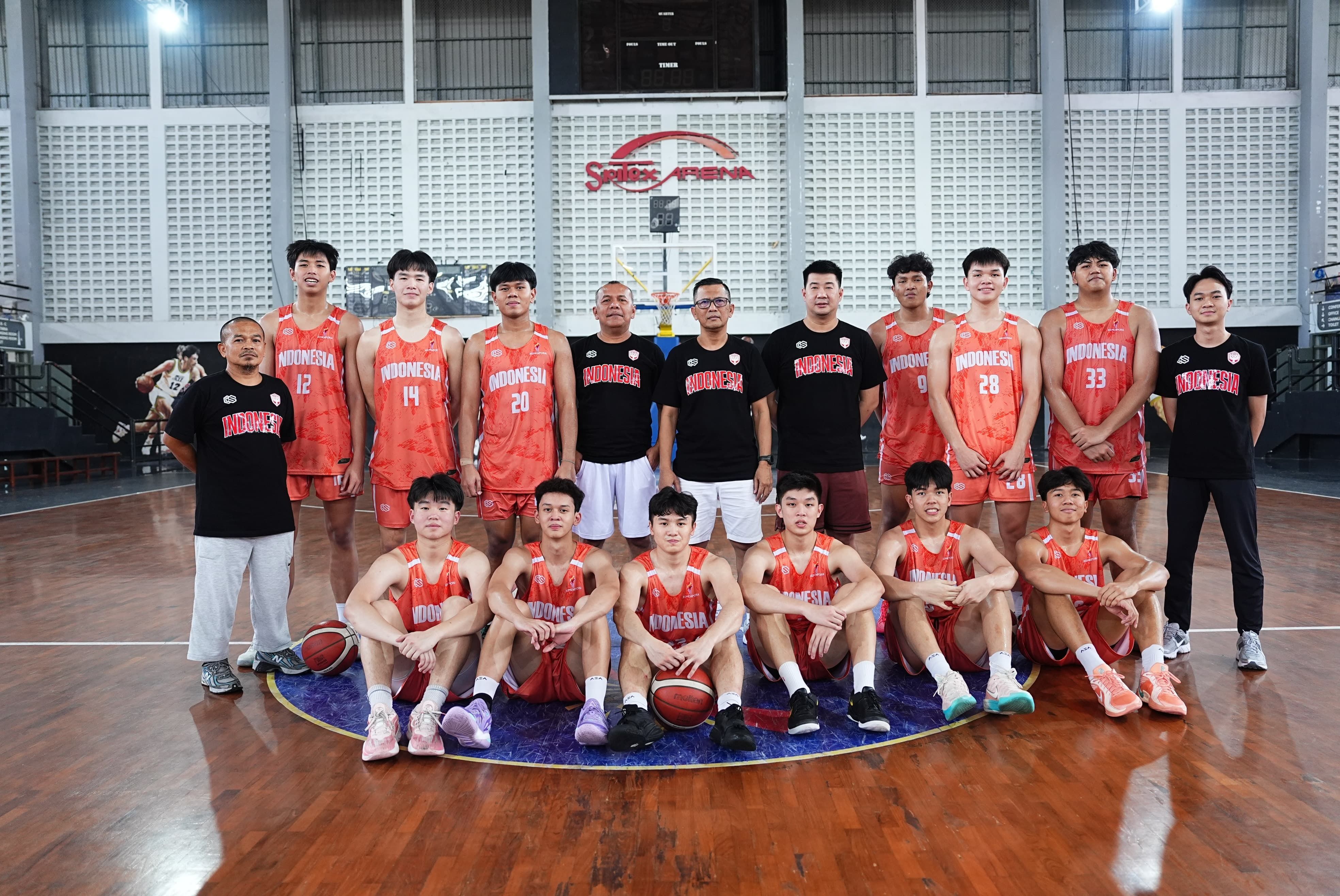 Skuad Timnas Pelajar Putra Bola Basket Kota Solo yang bakal terjun di ajang 9th Asian Schools Basketball Championships (ASBC) 2025.