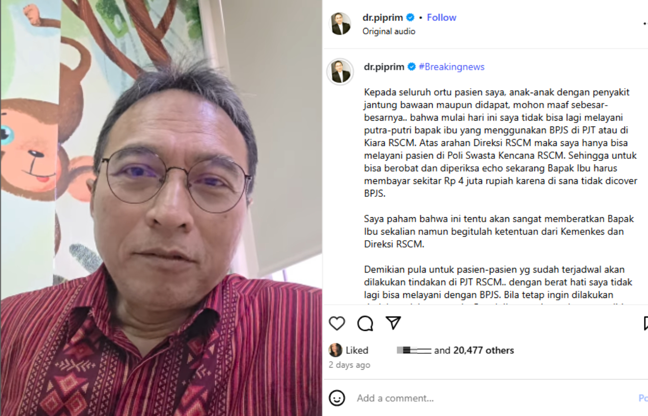 Curhatan Ketua IDAI dr. Piprim Dilarang Rawat Pasien BPJS.