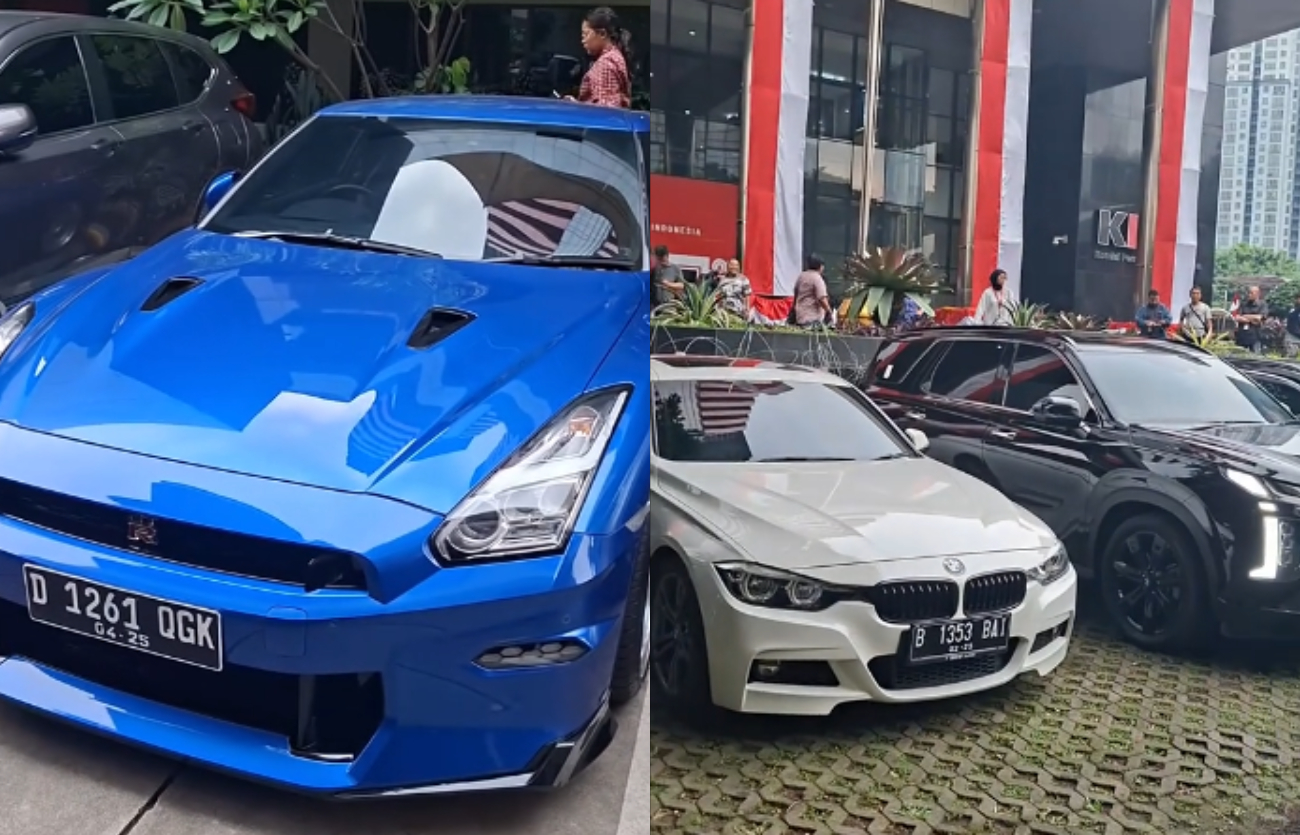 Deretan mobil mewah yang disita di OTT KPK Wamenaker Immanuel Ebenezer, salah satunya terlihat Nissa GT-R R35.