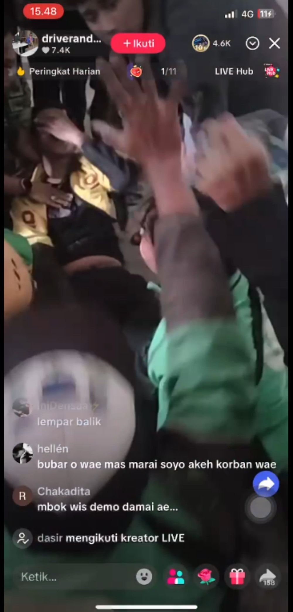 Viral video driver diduga tertembak di depan Mako Brimob yang diunggah akun @driverandalan05 di TikTok.