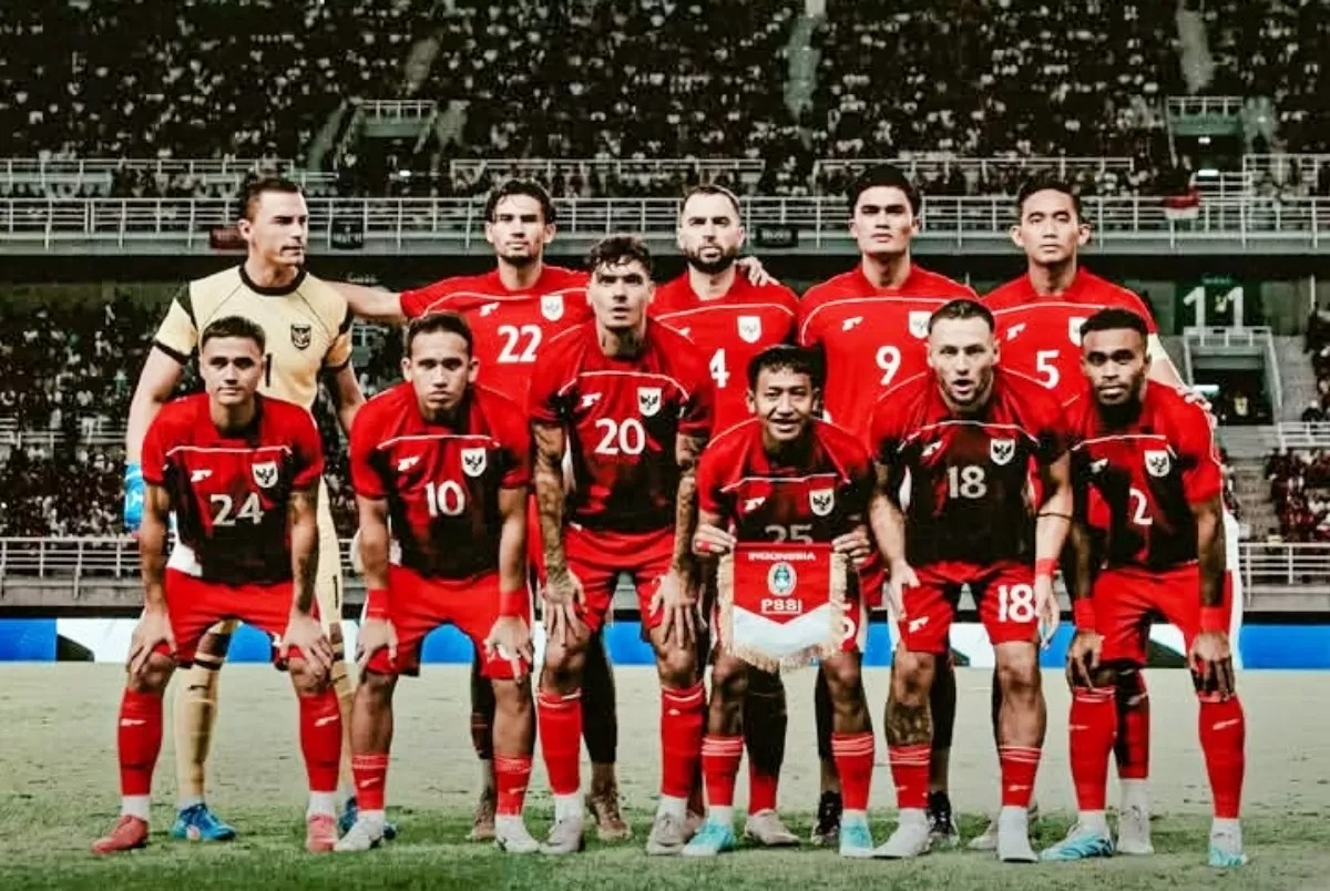 Skuad Timnas Indonesia dalam laga FIFA Matchday kontra Taiwan.