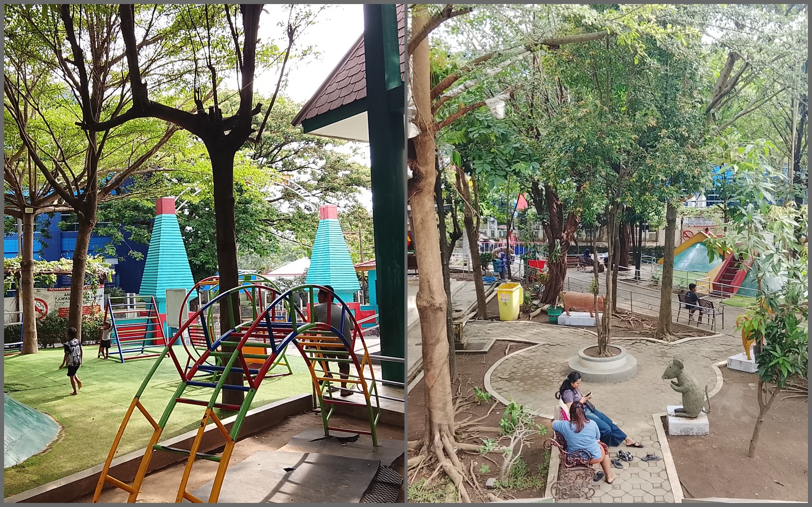 Suasana  Taman Cerdas Jebres, tempat belajar sekaligus rekreasi yang jadi favorit warga.