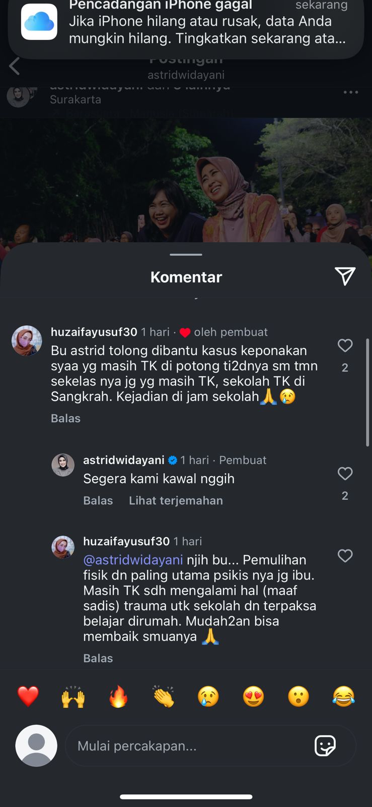 Keponakan jadi korban, Curhat di akun Instagram Wawali