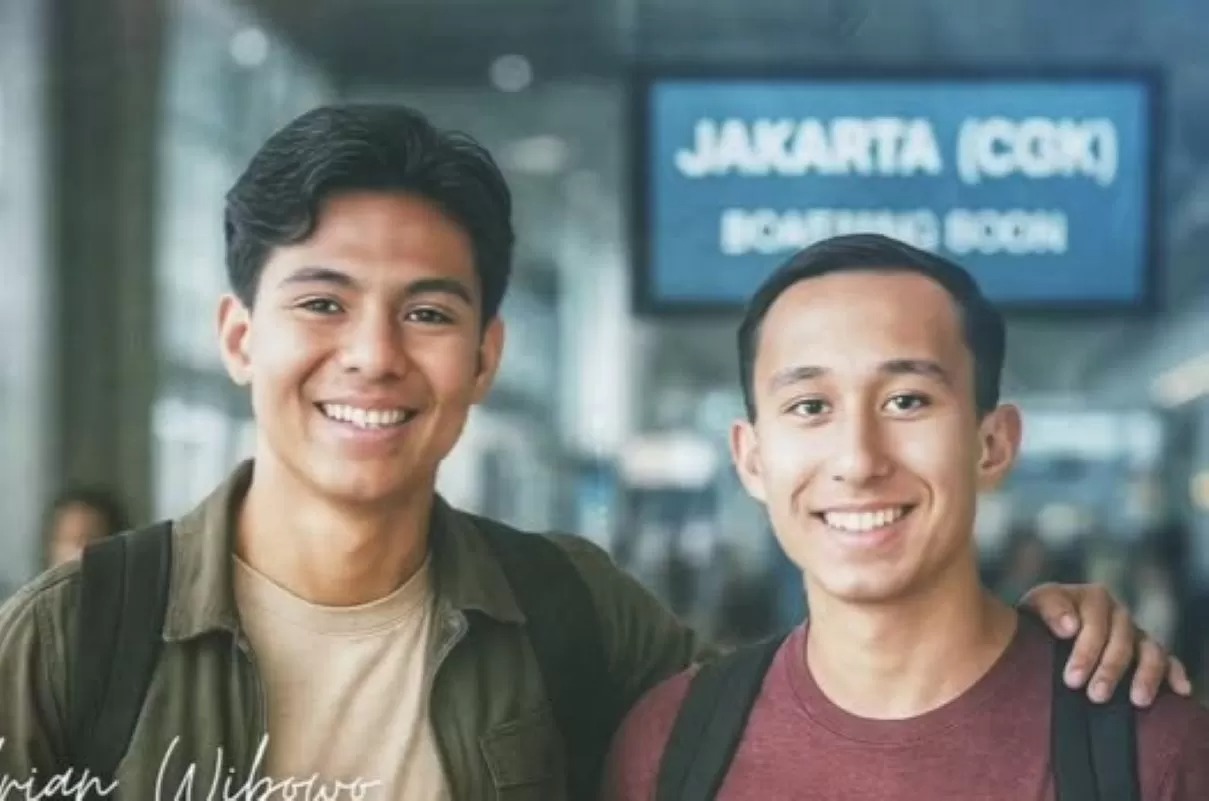 Pemain Timnas Indonesia Miliano Jonathans dan Adrian Wibowo.