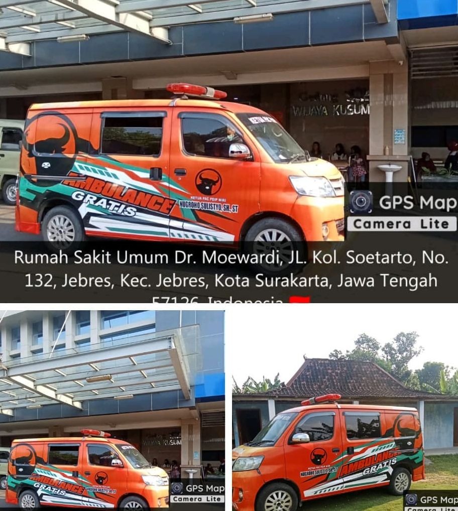 Ciri-ciri mobil ambulans yang dicuri dari garasi di Dukuh Modro, Desa Soko, Kecamatan Miri, Sragen, Sabtu (27/9) dinihari.