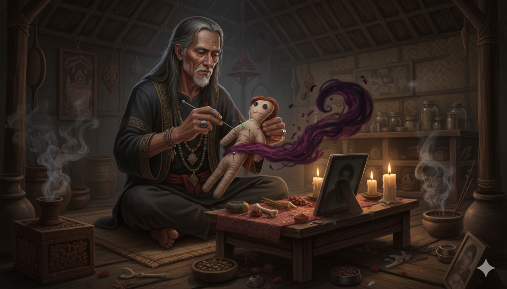 Ilustrasi aksi santet.