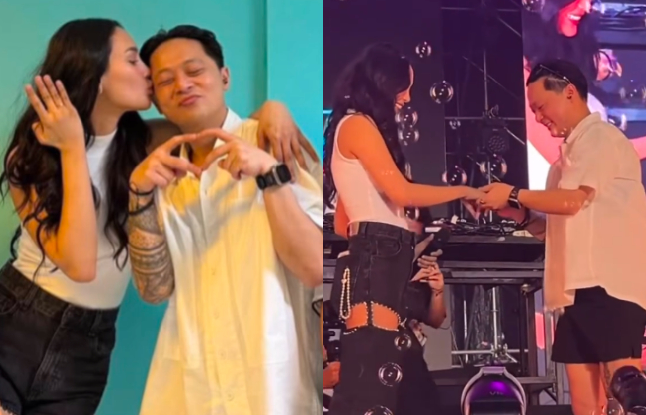 DJ Bravy akhirnya lamar Erika Carlina di panggung Synchronize Fest 2025.