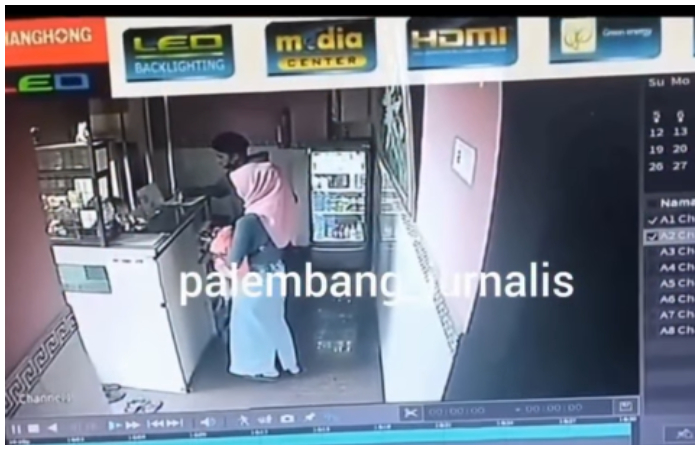 CCTV hotel diduga TKP tempat ditemukannya jasad wanita hamil, Anti Puspita Sari di Palembang.