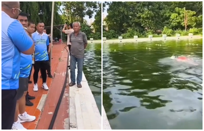 Kondisi Kolam Renang KONI Sario Manado yang kehijauan.