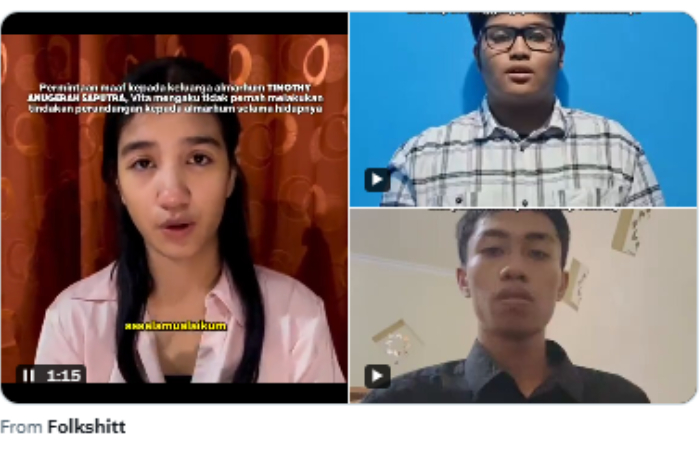 Permintaan maaf sejumlah mahasiswa Unud Bali soal kabar meninggalnya Timothy.