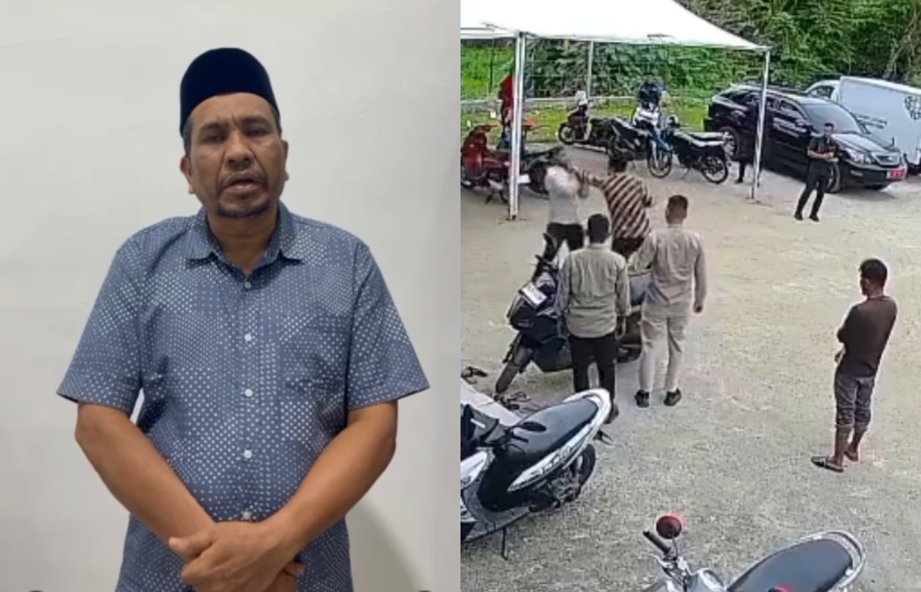 Video Hasan Basri klarifikasi soal rekaman CCTV Wabup Pidie Jaya Aceh hajar Kepala SPPG.