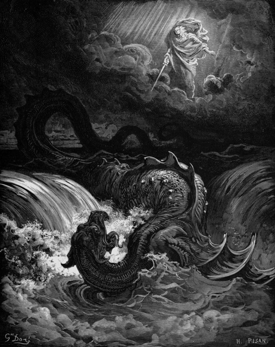 Lukisan Leviathan yang Dibuat Oleh Gustave Dor&egrave; (1865).