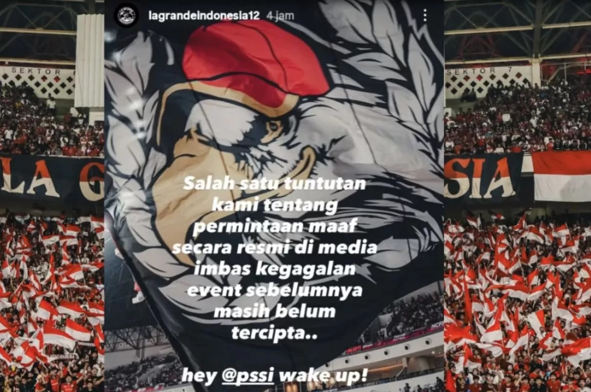 La Grande Indonesia menagih permintaan maaf secara resmi dari PSSI.