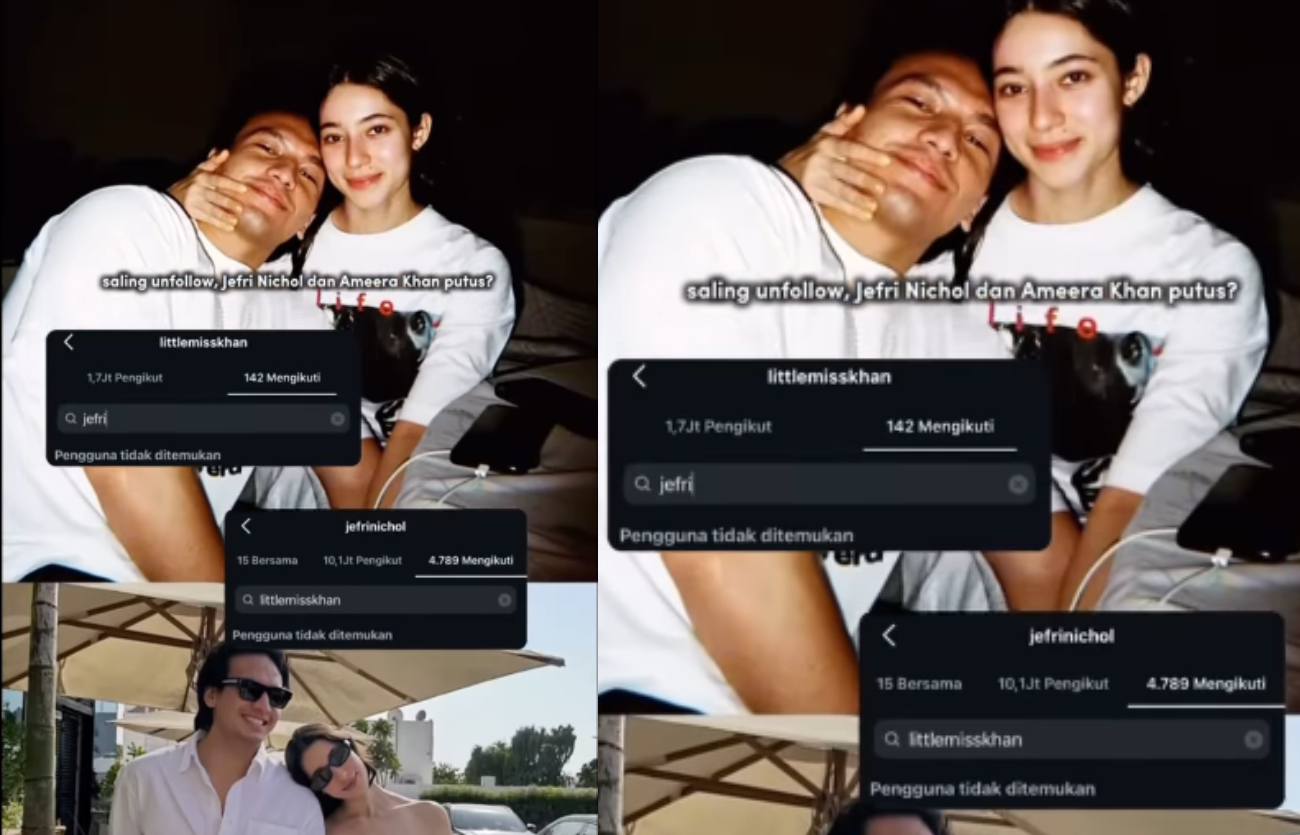 Saling unfollow di Instagram, Jefri Nichol dan Ameera Khan putus?