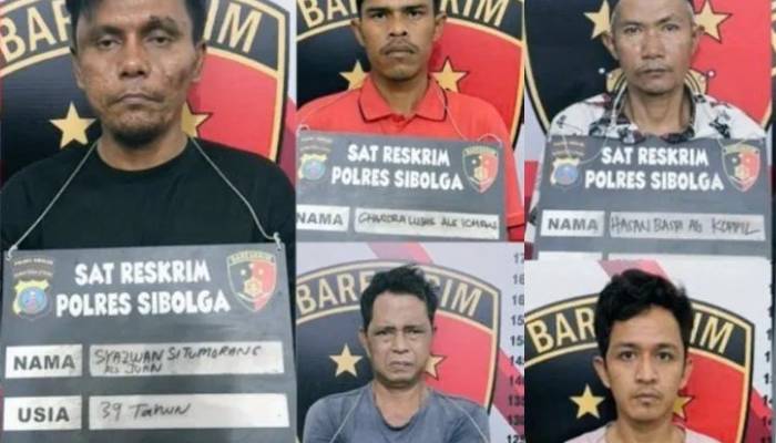 Tersangka Pengeroyokan mahasiswa di Masjid Agung Sibolga.