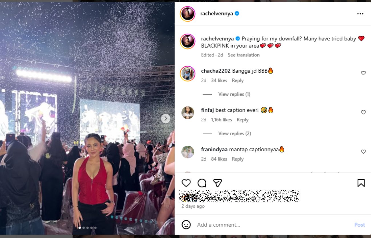 Caption unggahan Instagram Rachel Vennya jadi sorotan.