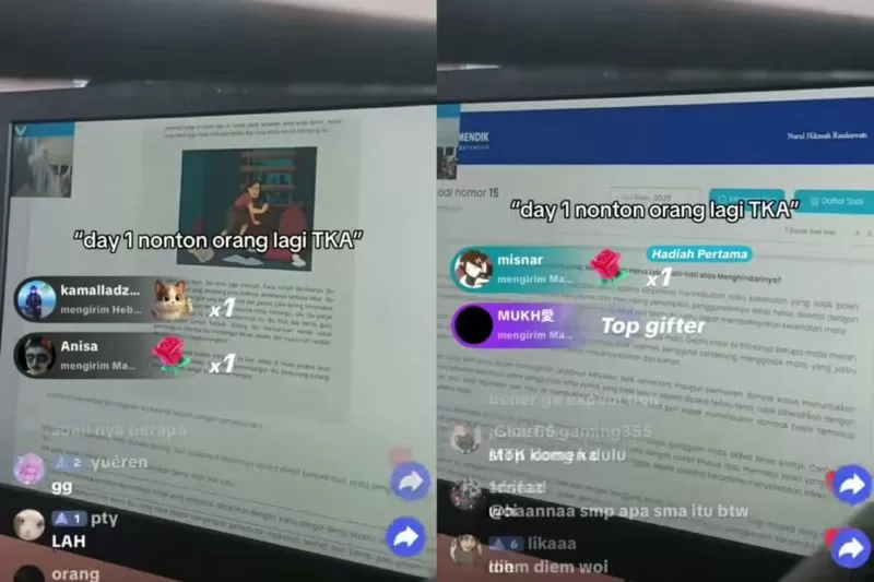 Live TikTok peserta TKA bikin heboh.