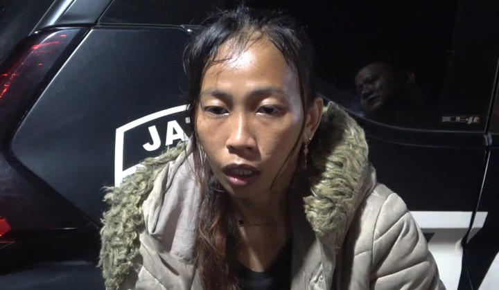 Sri Yuliana atau Ana penculik Bilqis saat diamankan Polrestabes Makassar.