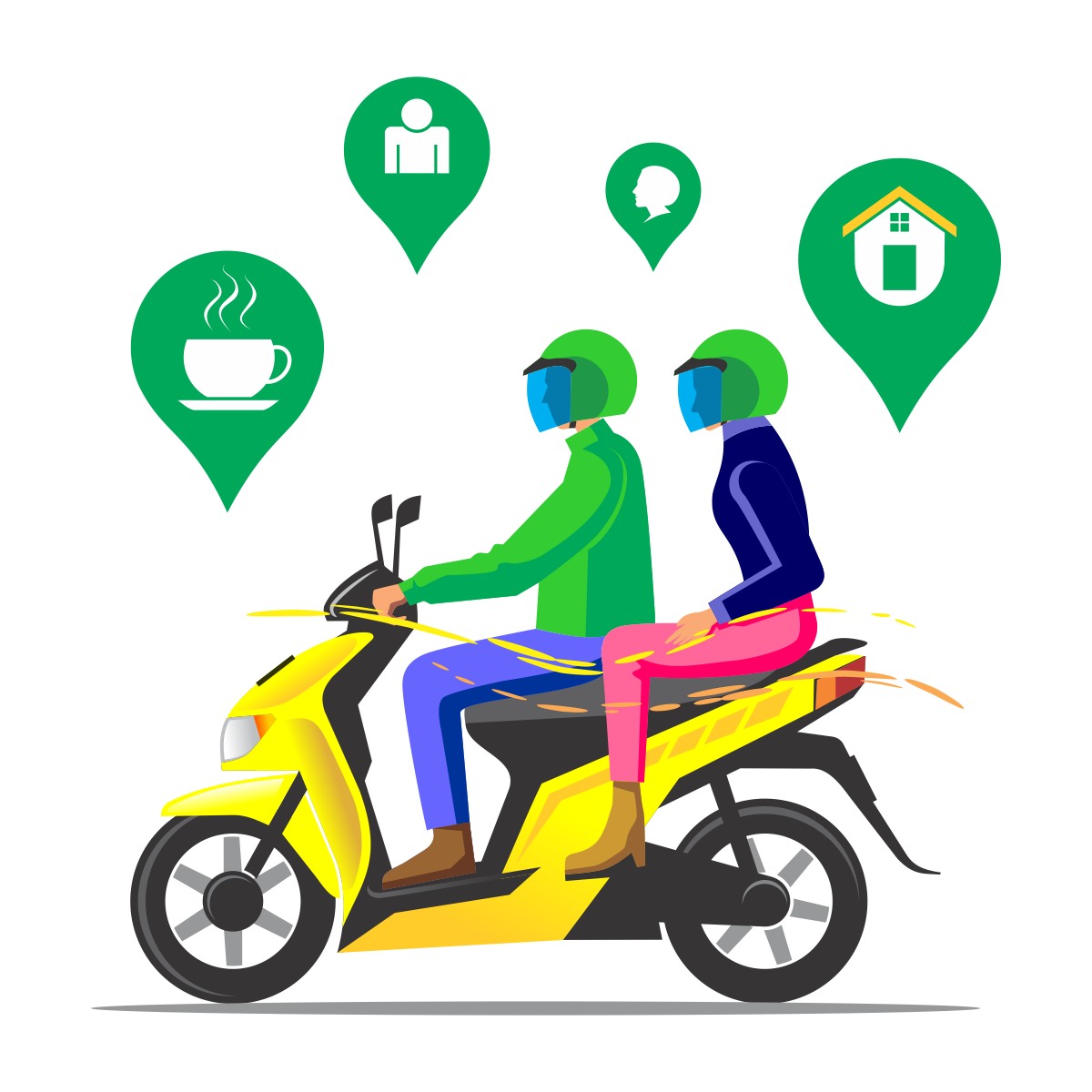 Ilustrasi ojek online.