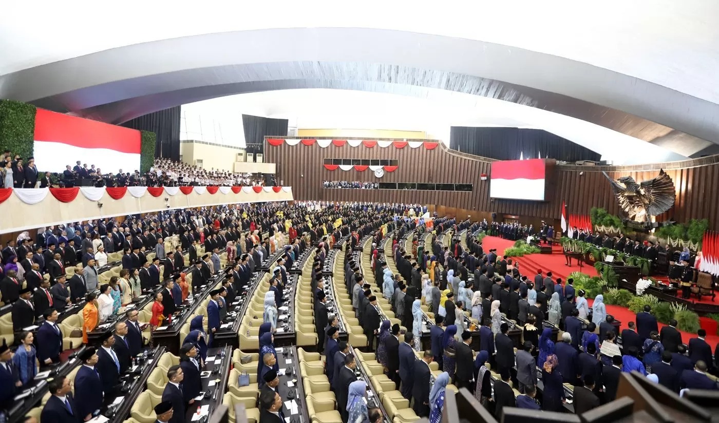 Ilustrasi Sidang paripurna di Gedung Nusantara, Kompleks Parlemen, Senayan, Jakarta. DPR Akan mengesahkan RUU KUHAP menjadi UU hari ini, selasa (18/11/2025).