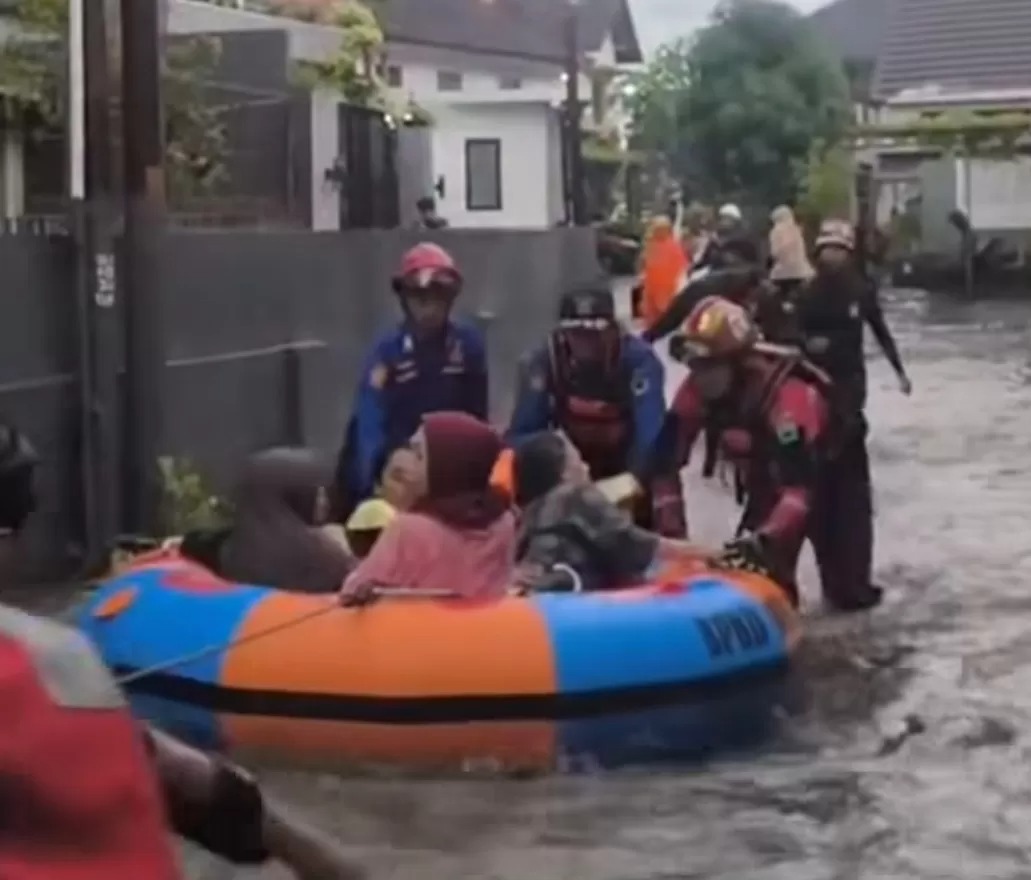 Salah satu lokasi terdampak banjir di Malang, Jawa Timur.