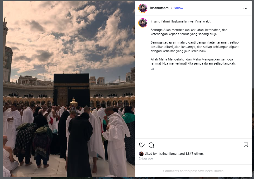 Unggahan Insanul Fahmi di tengah geger kasus Inara Rusli dan Wardatina Mawa.