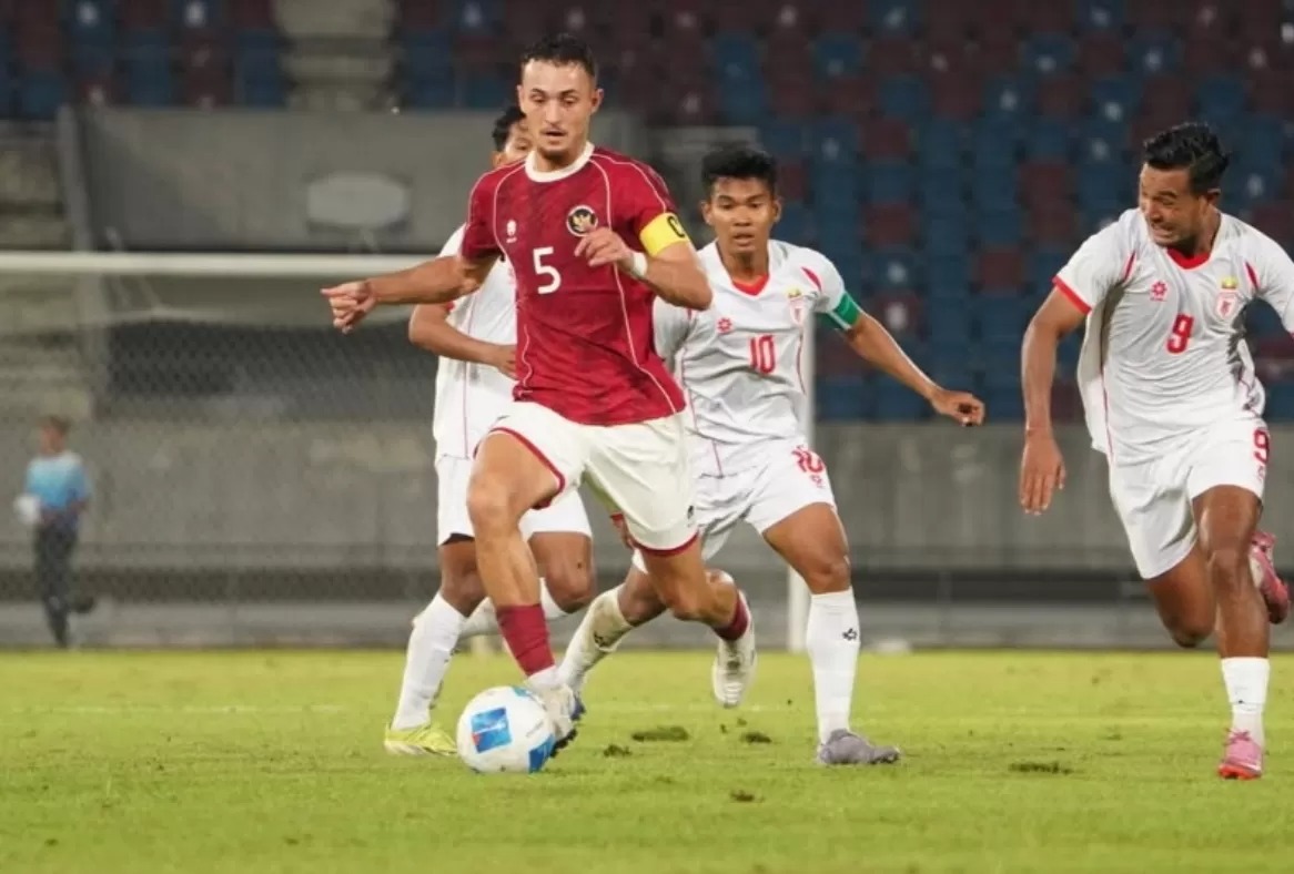 Timnas Indonesia U-22 saat laga menghadapi Myanmar di SEA Games 2025.