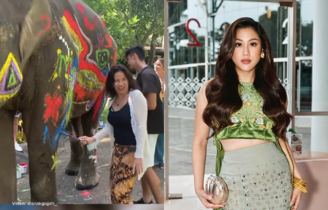 Sherina Munaf protes video viral aksi gajah dijadikan kanvas lukis hidup di Mason Elephant Park and Lodge, Bali.