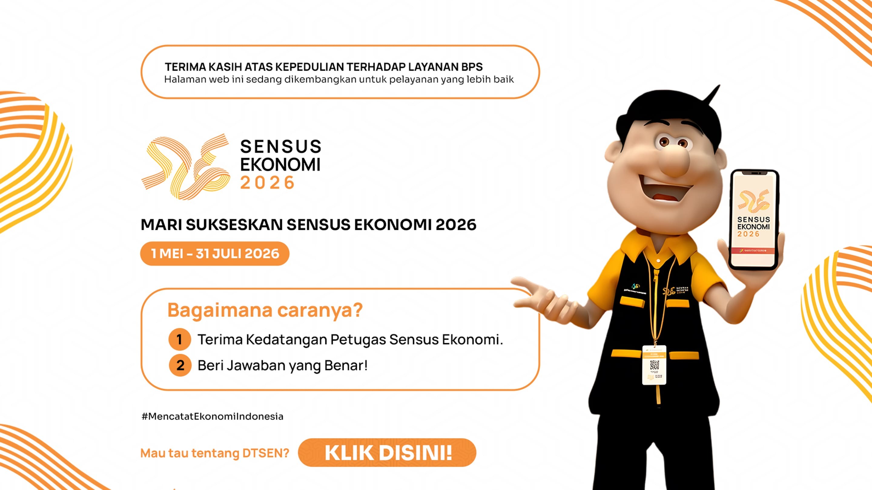 Laman DTSEN BPS tidak dapat diakses pada hari ini, Senin (15/12/2025).