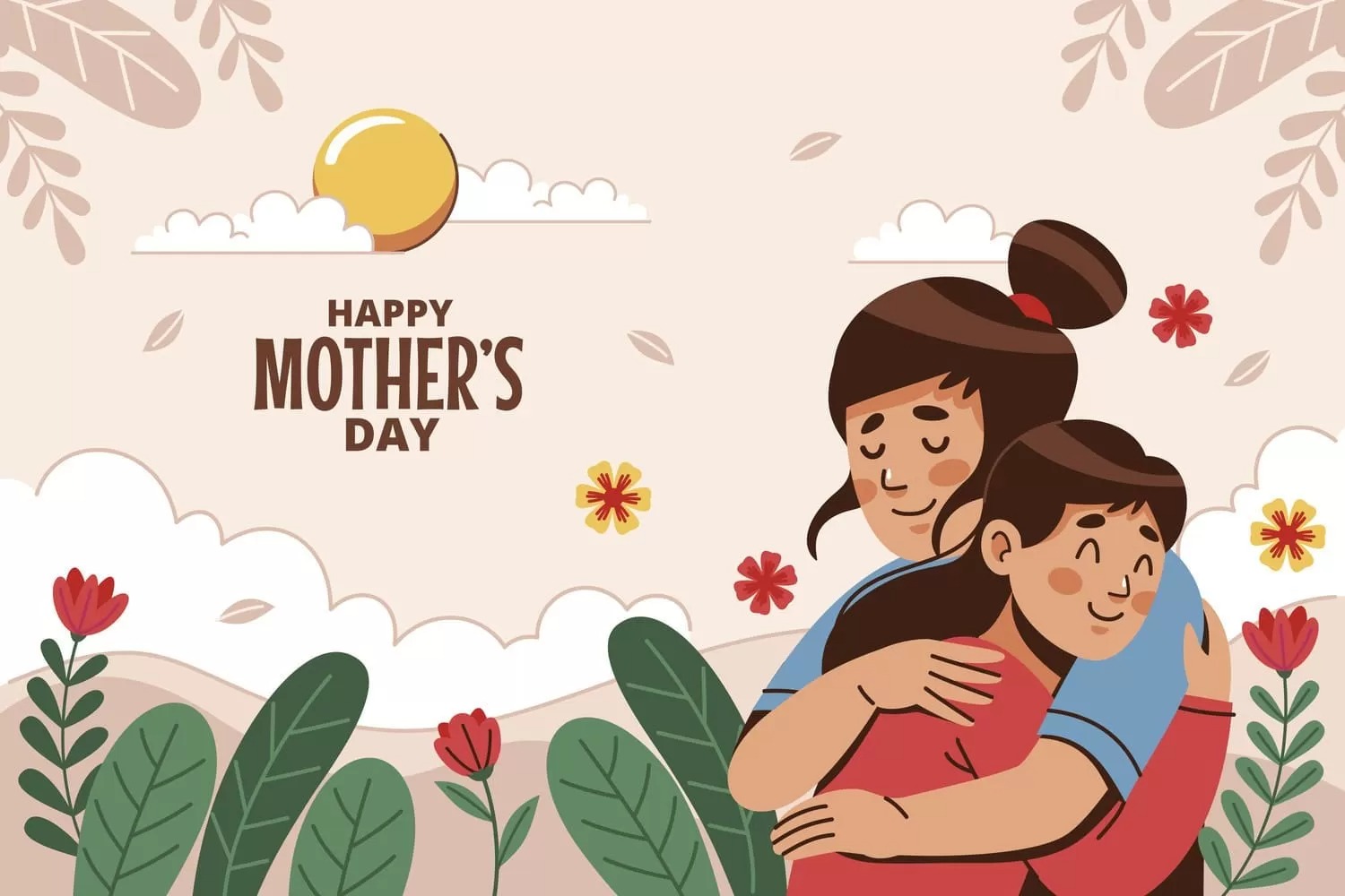ilustrasi ucapan selamat hari ibu.