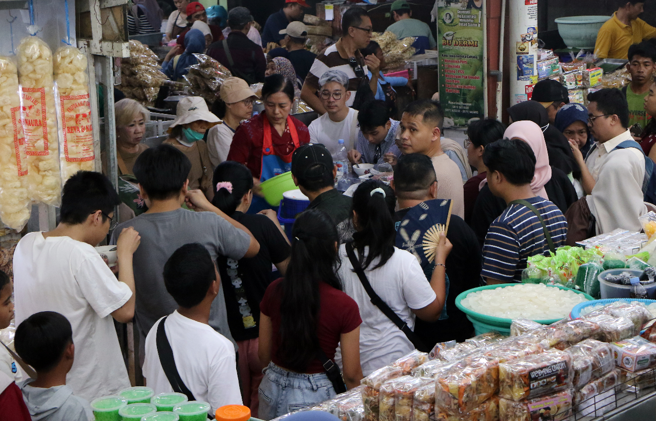Kondisi Pasar Gede Solo di momen Libur Nataru 2025.