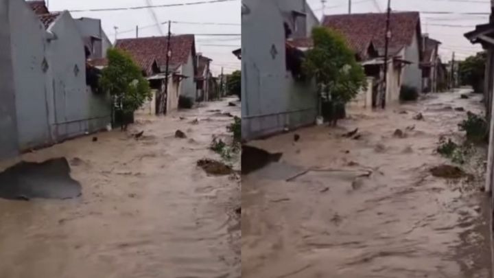Tangkapan layar video viral aspal mengelupas di Kabupaten Cirebon