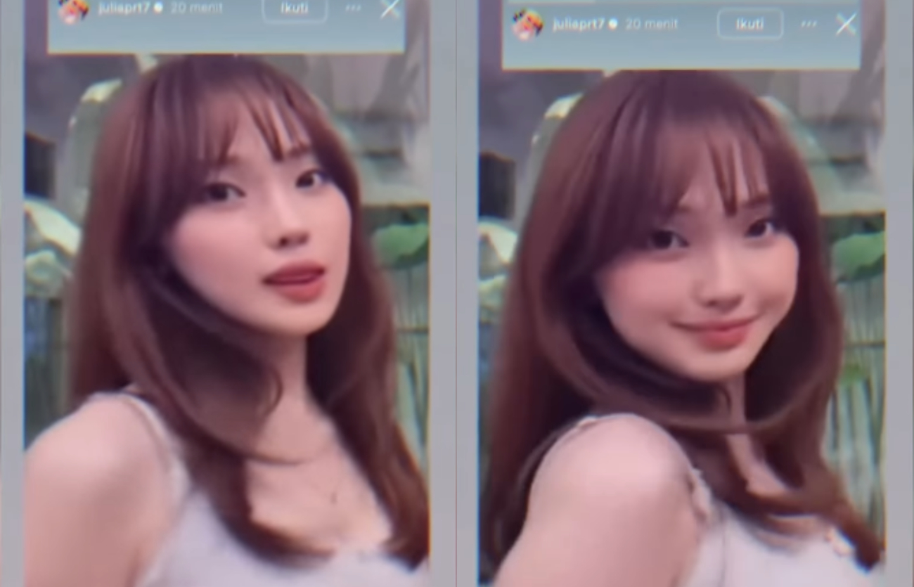 Julia Prastini alias Jule tanpa jilbab.