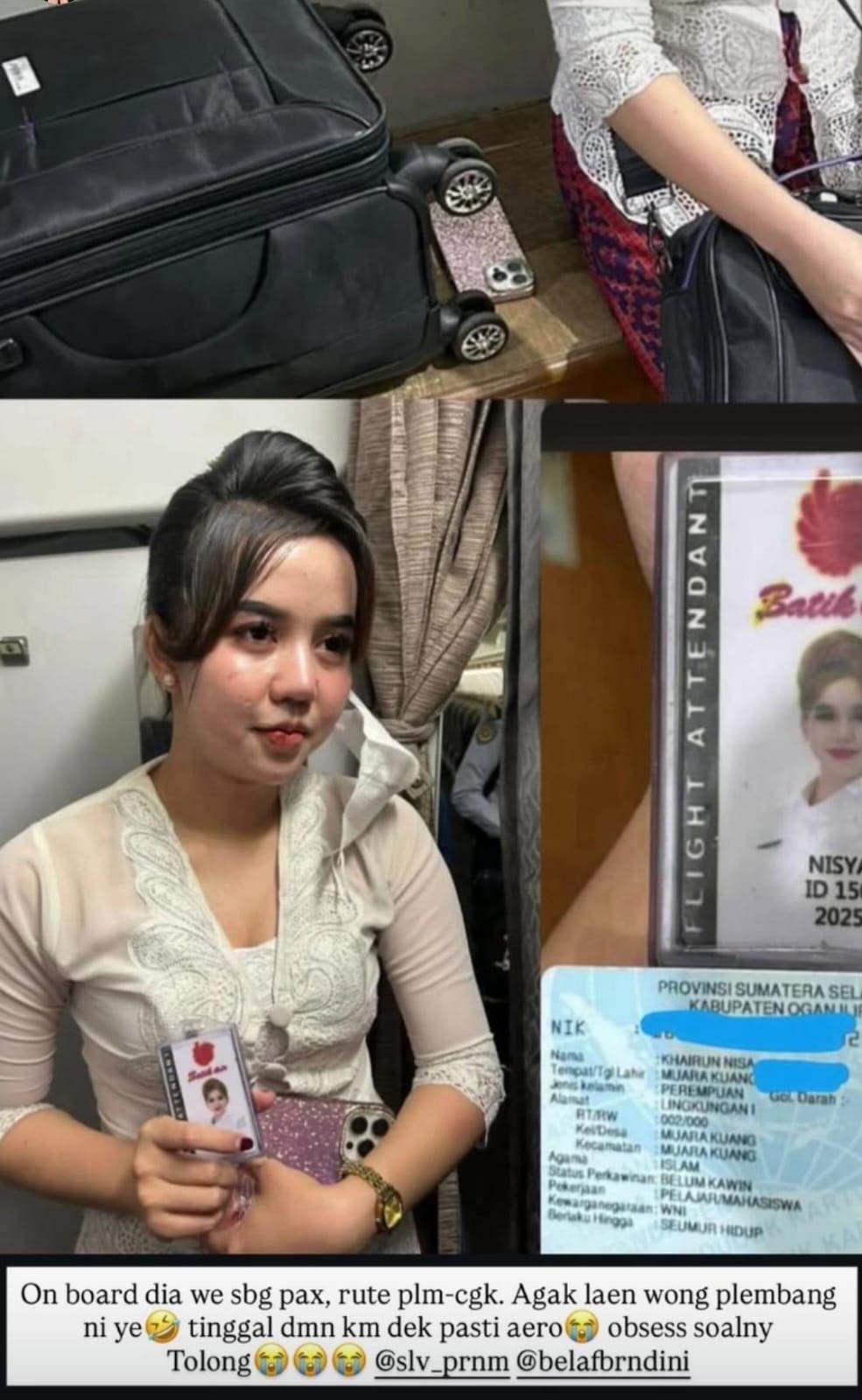 Viral Nisya, Flight Attendant (Pramugari) gadungan yang kepergok berhasil on board di atas pesawat Batik Air.