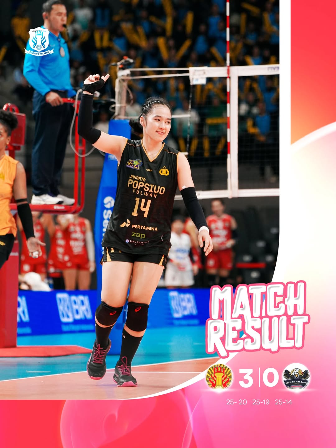 Popsivo Polwan mengawali musim dengan hasil positif menang atas Medan Falcon dengan skor 3-0