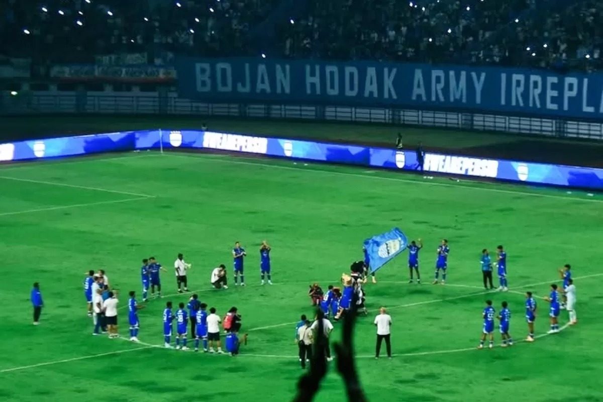 Suasana Stadion Gelora Bandung Lautan Api dalam sebuah pertandingan Persib. Pengamanan di stadion ini akan lebih diperketat saat Maung Bandung menjamu Persija Jakarta.