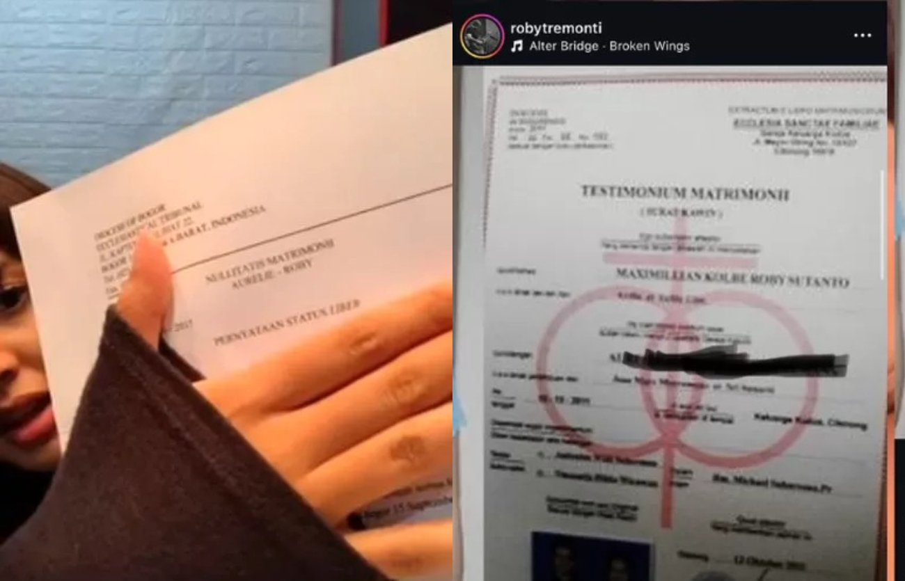 Roby Tremonti sempat pamerkan surat nikah gereja, Aurelie beber bukti Surat Liber.