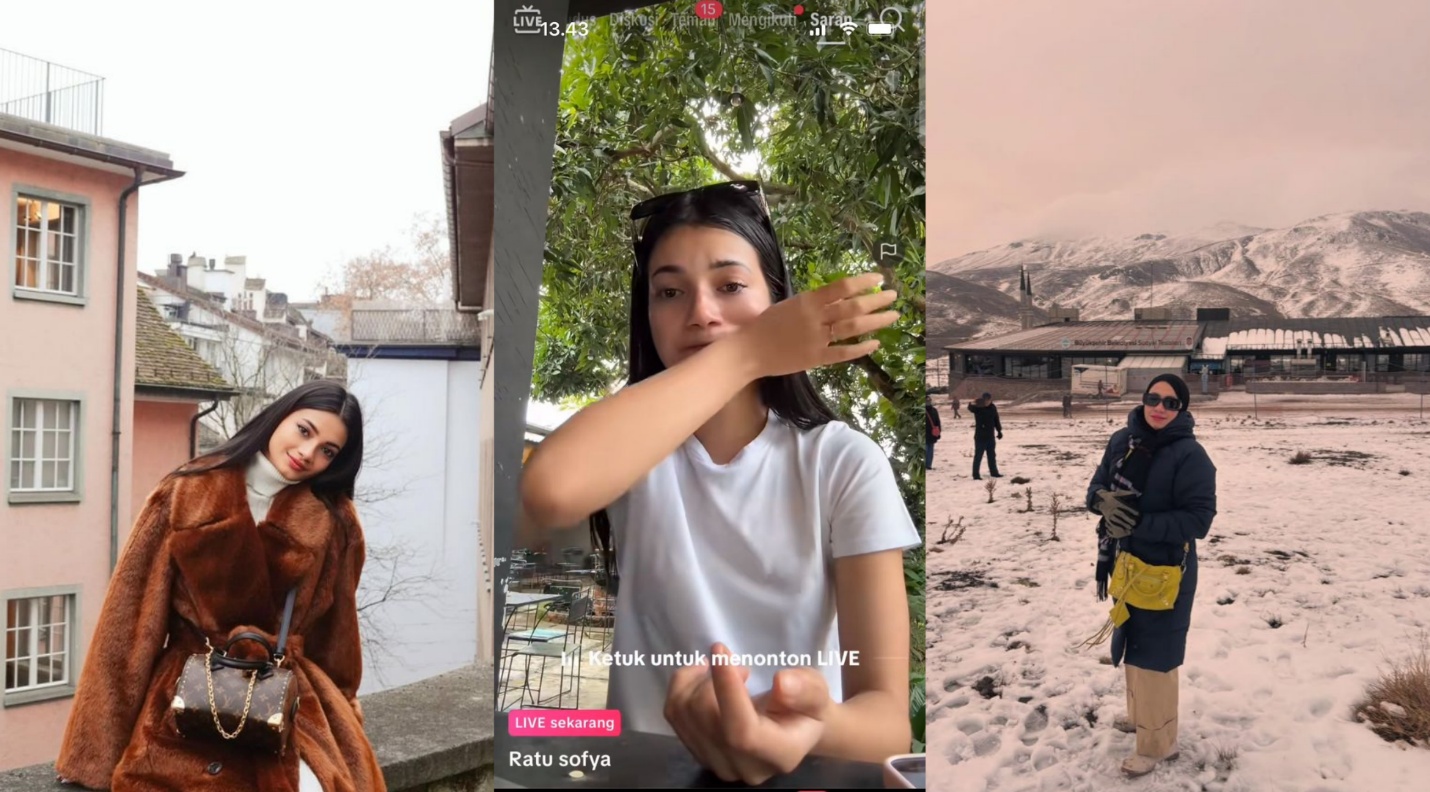 Sosok Ratu Sofya. -Video live Tiktok Sofya. -Sosok Intan Masthura, Ibunda Ratu Sofya.