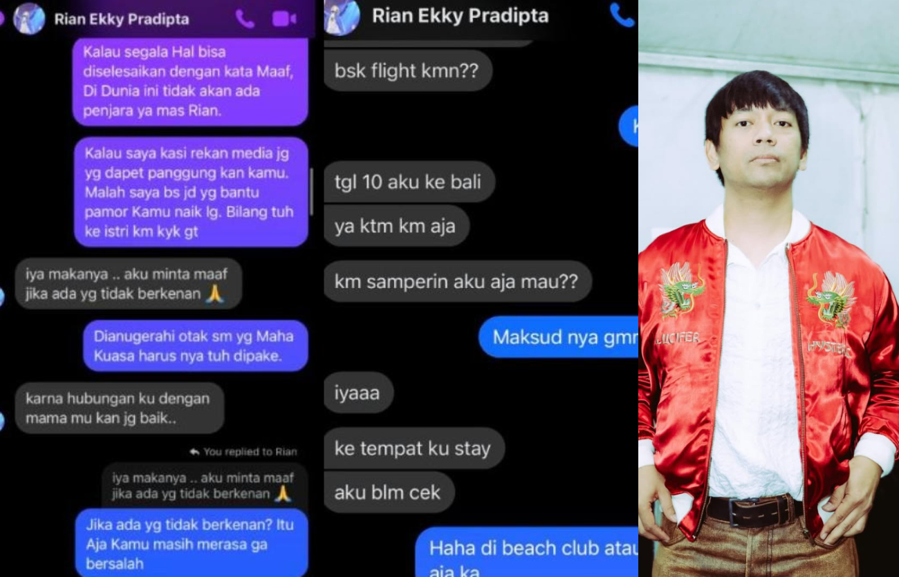 Geger chat Rian Ekky Pradipta alias Rian D&rsquo;Masiv.