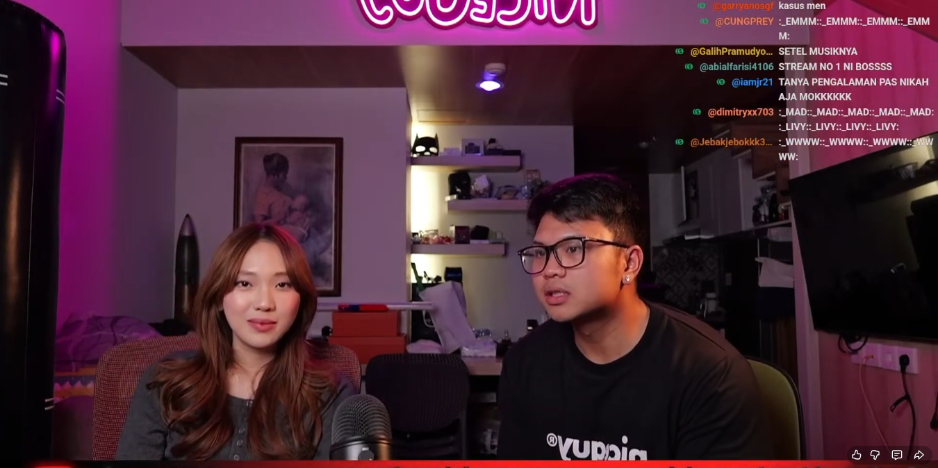 Julia Prastini alias Jule hadir di live streaming bersama YouTuber Bigmo.