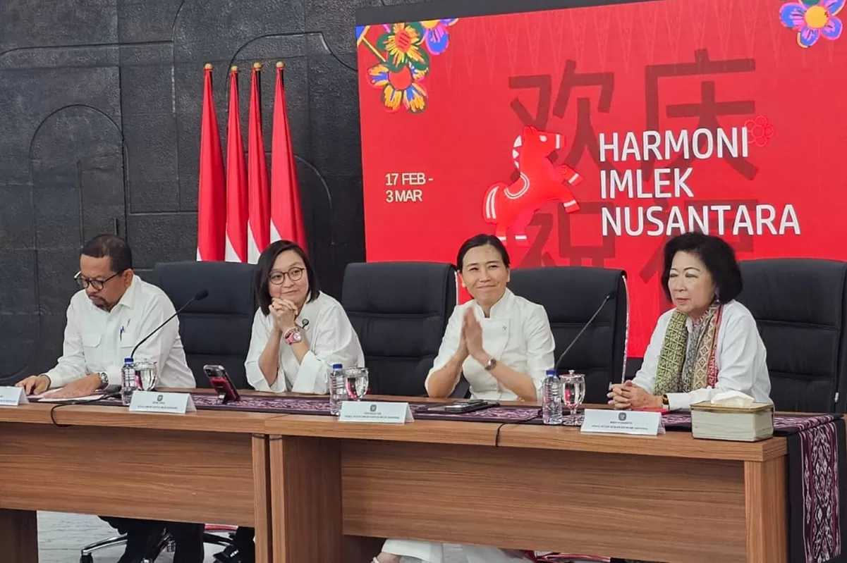 Peluncuran logo Imlek Festival 2026 dilaksanakan di Auditorium Badan Komunikasi Pemerintah, Jalan Veteran III, Jakarta Pusat, Rabu (28/1).