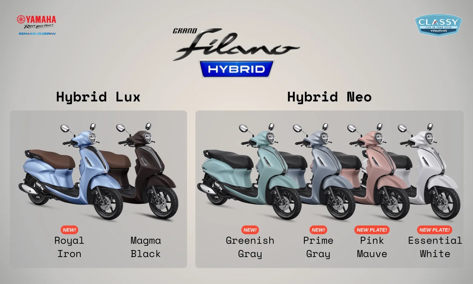 Pilihan warna Yamaha Grand Filano 2026.