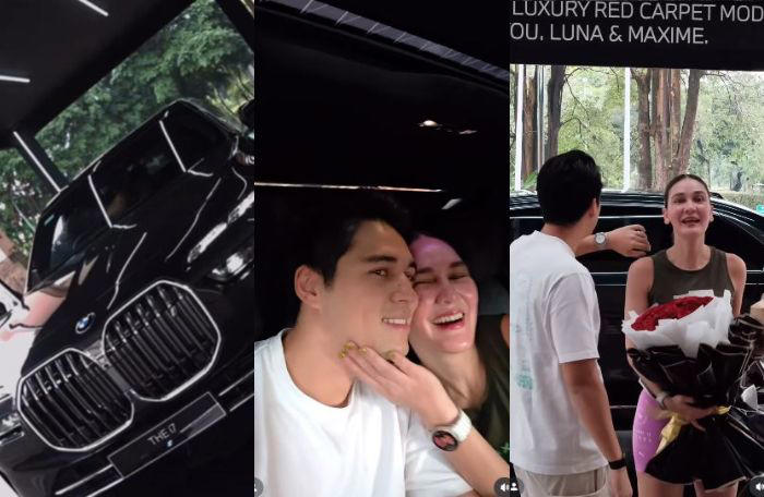 Hadiah valentine Maxime Bouttier ke Luna Maya.
