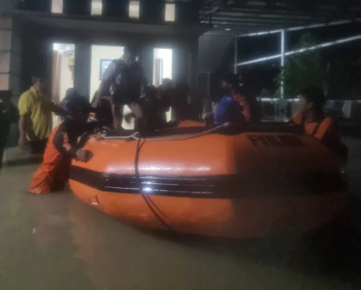 Penampakan banjir di Grobogan, Jawa Tengah.