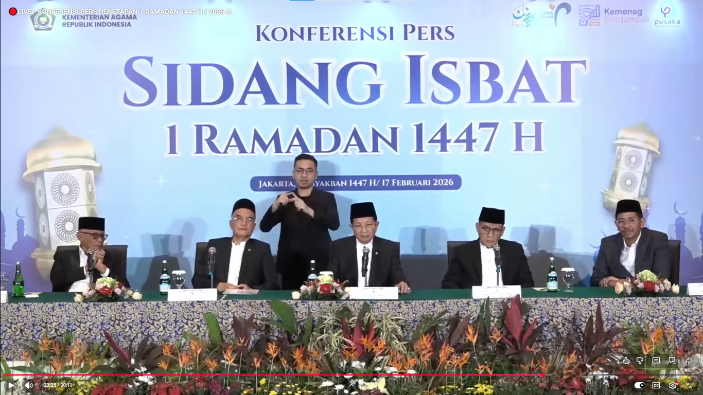 Live sidang isbat Kemenag RI yang diselenggarakan di Hotel Borobudur.