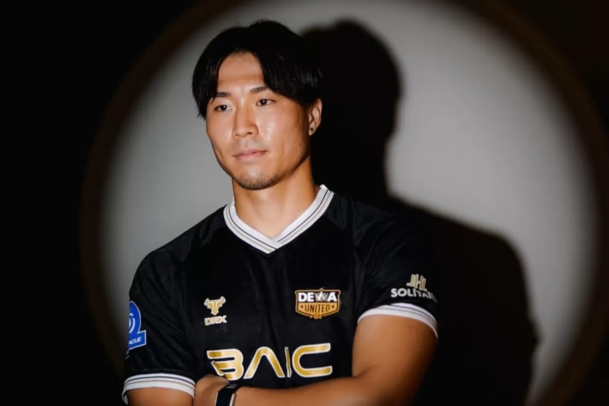 Kodai Tanaka diperkenalkan sebagai penyerang baru Dewa United. 